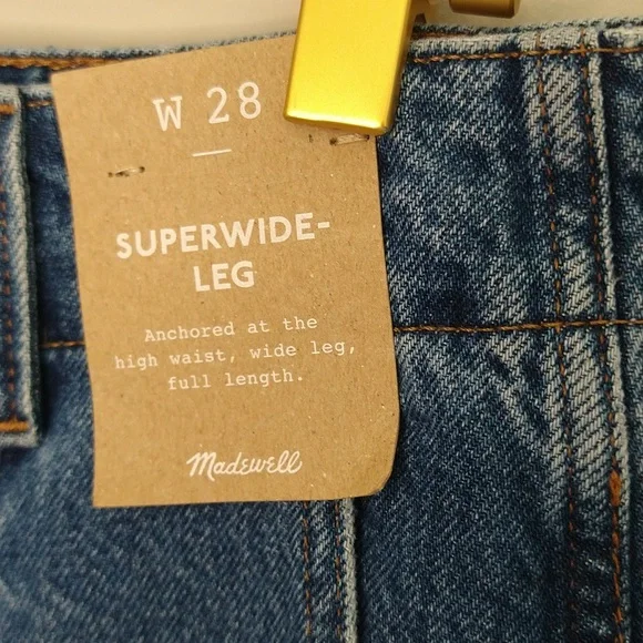 NWT Madewell Superwide-Leg High Waisted Button Fly Jeans Myler Wash - Picture 14 of 17